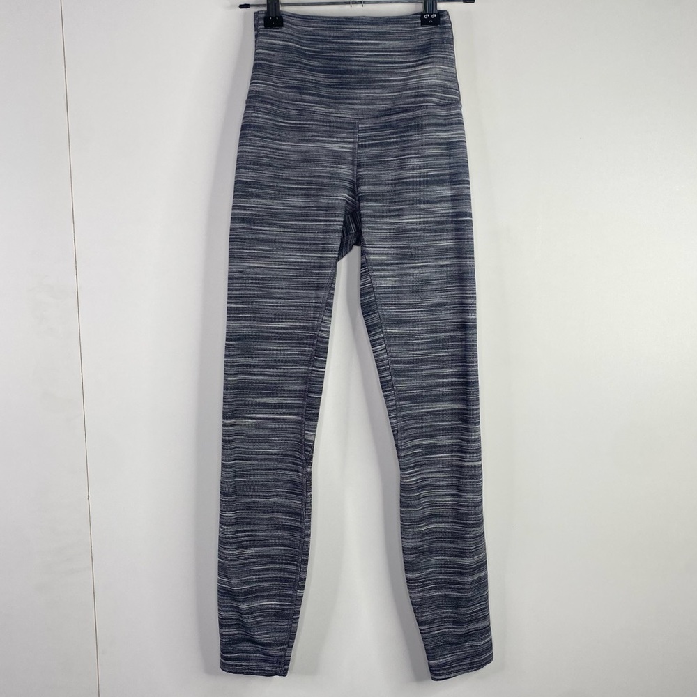 Lululemon Grey Striped Wunder Under Leggings 28" Size 2